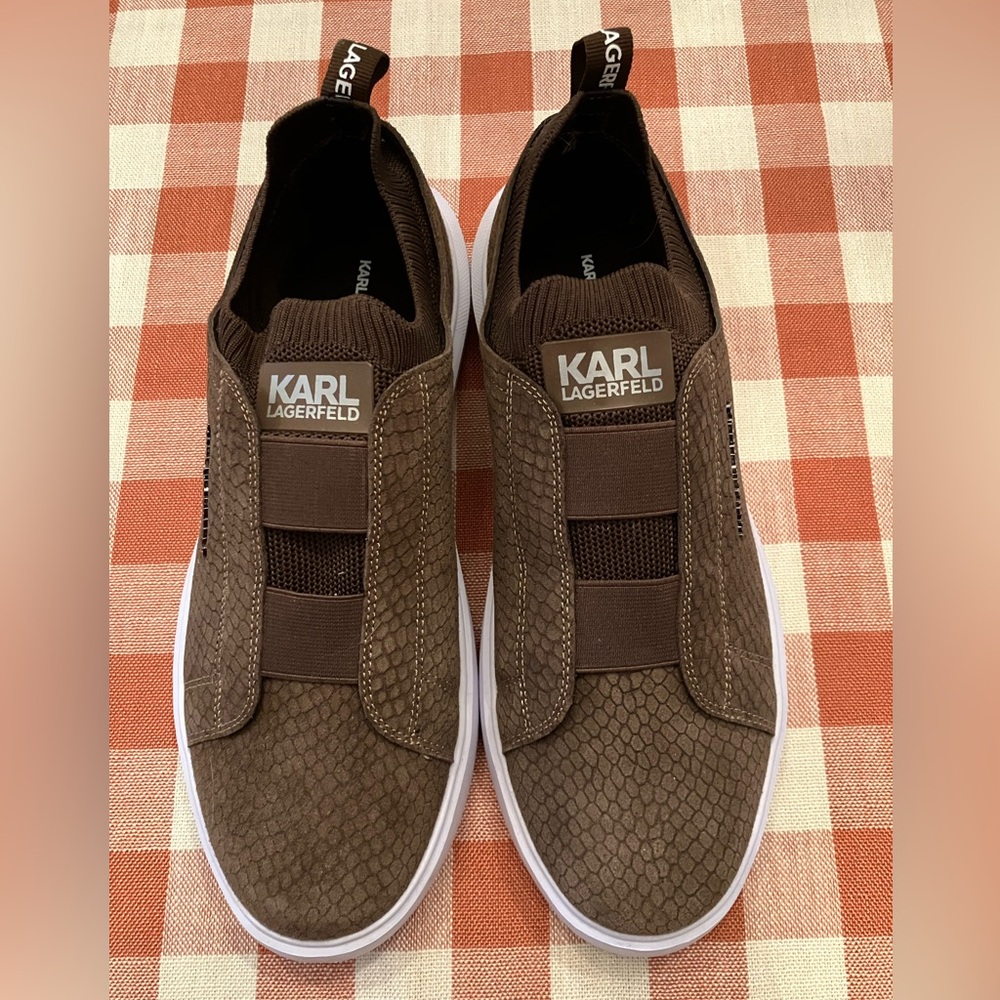Karl Lagerfeld Brown Slip-On Sneakers
